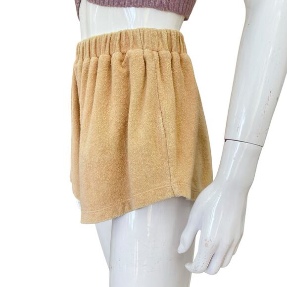 Zulu & Zephyr Tan Terrycloth High Waist 70’s Style Booty Shorts XXS-S - Picture 2 of 9